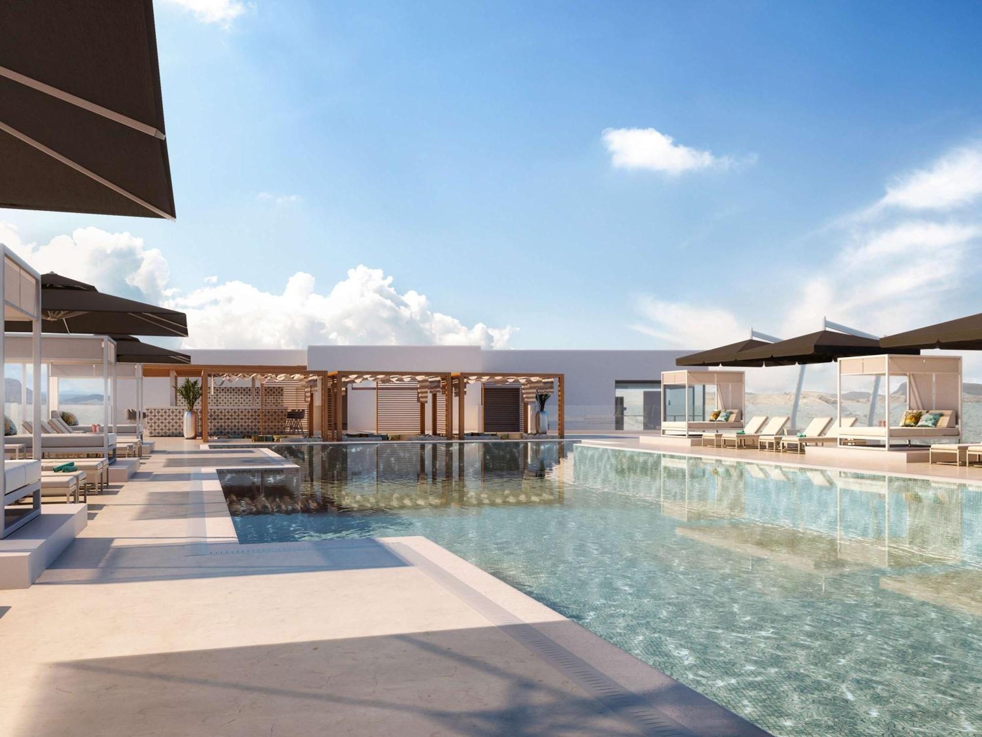 Moevenpick Hotel & Apartments Ghala มัสกัต ภายนอก รูปภาพ The rooftop pool at the hotel