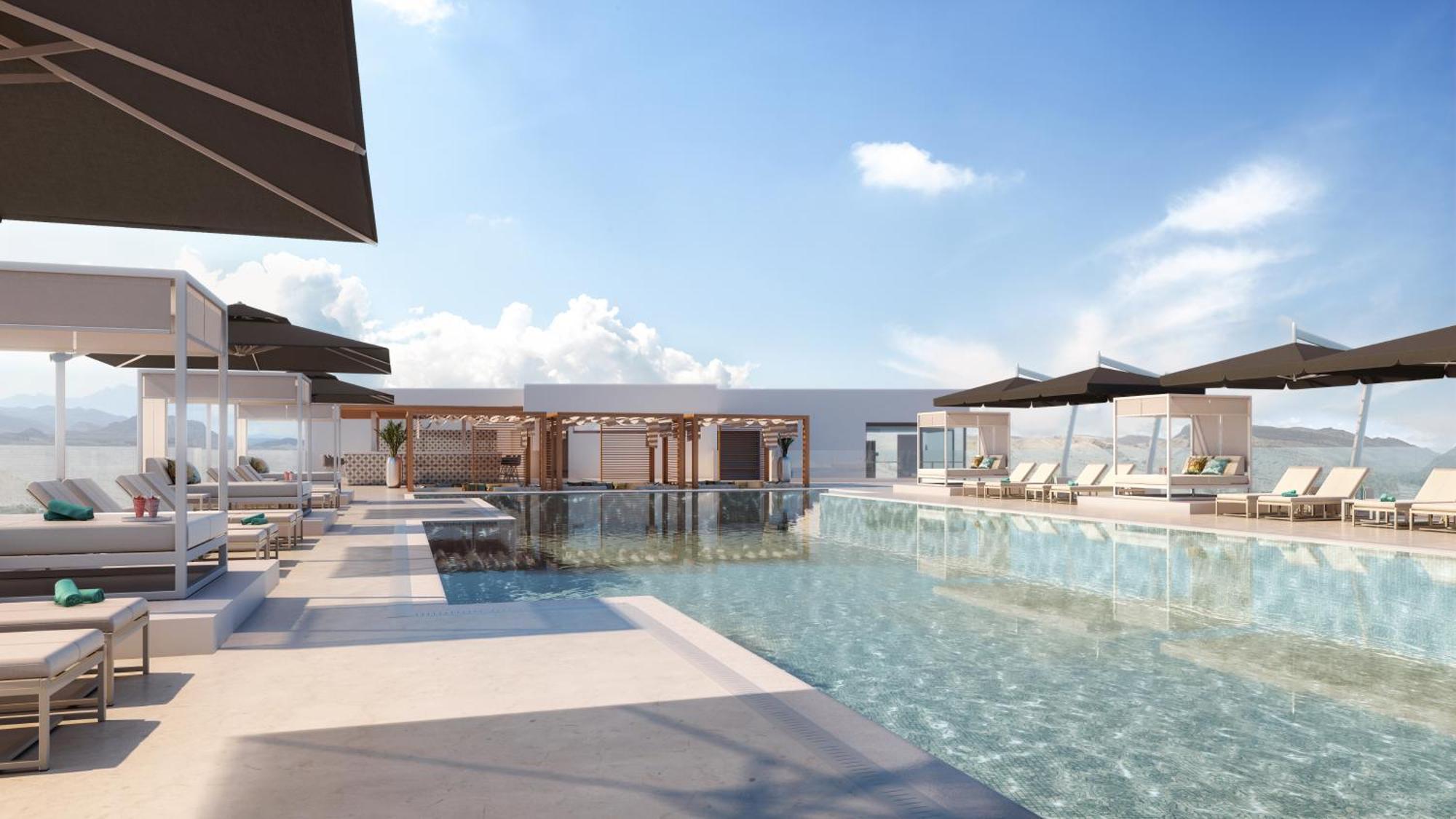 Moevenpick Hotel & Apartments Ghala มัสกัต ภายนอก รูปภาพ The rooftop pool at the hotel